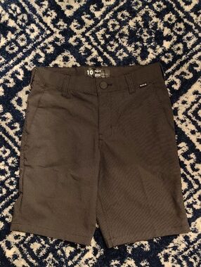 Hurley Black Boys Flat Front Casual Shorts